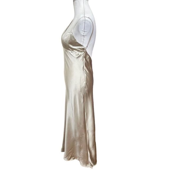 Zara NWT Satin Slip Dress Women’s Size Medium Gold Midi Camisole Style - Picture 6 of 9